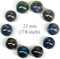 JUPITER Purple/Spots Iridescent Glass Marbles 22mm (7/8 inch) SHOOTER Taw (Lot of 10)
